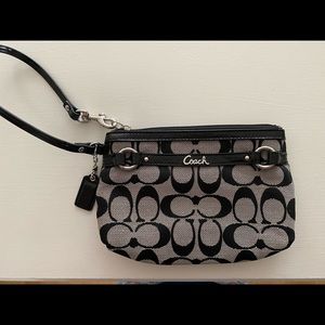 NWOT Coach Black Logo Wristlet